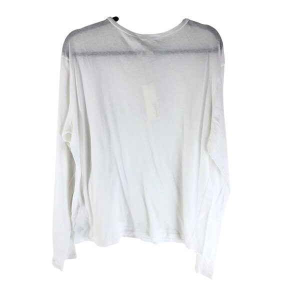 Lacausa Vintage Henley Womens Top Cotton Long Sleeve White Size L - Picture 5 of 7